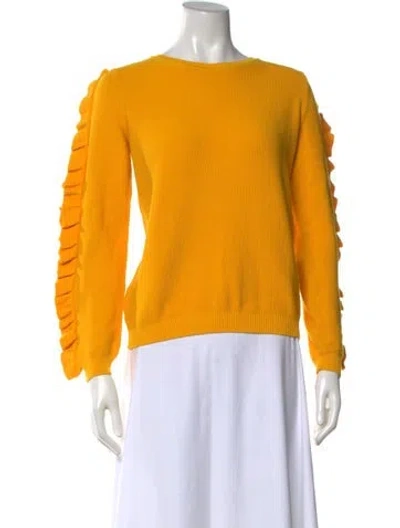 Pre-owned Max Mara Crew Neck Long Sleeve Top In Yellow