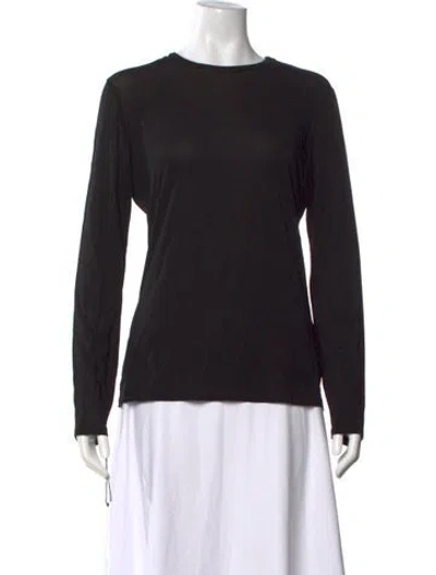 Pre-owned Max Mara Crew Neck Long Sleeve T-shirt In Black