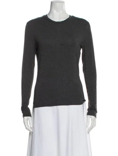 Pre-owned Max Mara Crew Neck Long Sleeve T-shirt In Gray