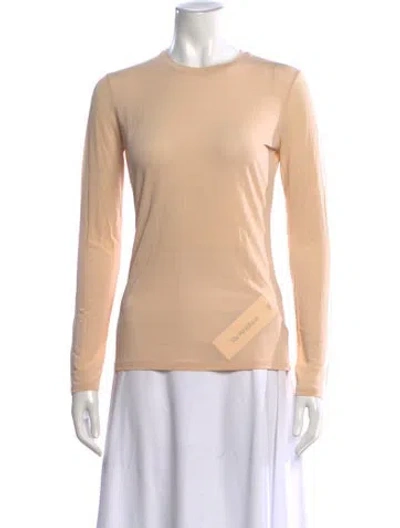 Pre-owned Max Mara Crew Neck Long Sleeve T-shirt In Neutral