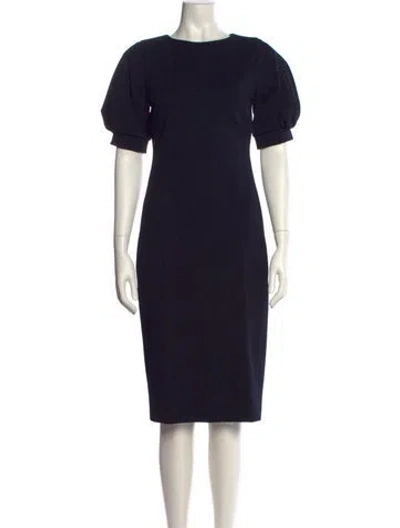 Pre-owned Max Mara Crew Neck Midi Length Dress In Blue
