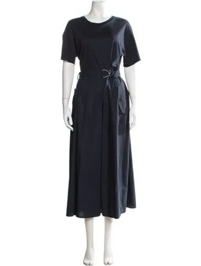 Pre-owned Max Mara Crew Neck Midi Length Dress In Blue