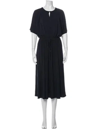 Pre-owned Max Mara Crew Neck Midi Length Dress In Blue
