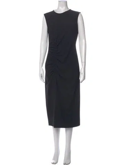 Pre-owned Max Mara Crew Neck Midi Length Dress In Gray