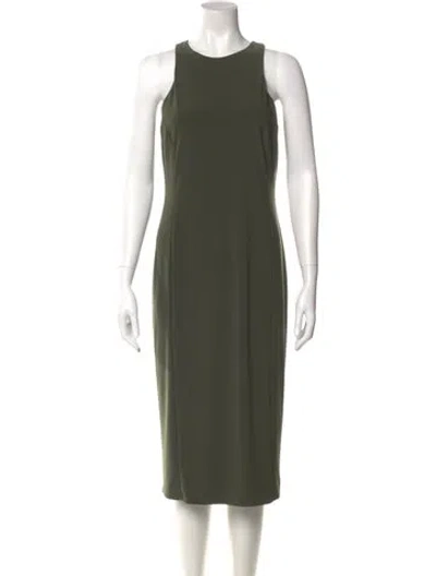 Pre-owned Max Mara Crew Neck Midi Length Dress In Green