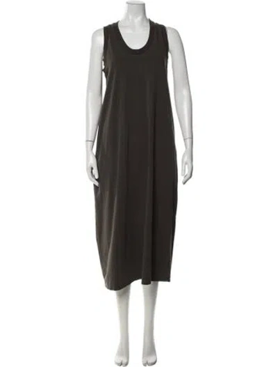 Pre-owned Max Mara Crew Neck Midi Length Dress In Green