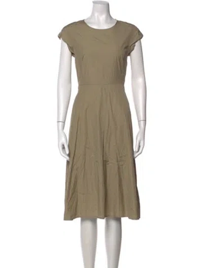 Pre-owned Max Mara Crew Neck Midi Length Dress In Neutrals