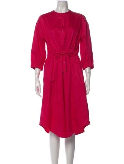 Pre-owned Max Mara Crew Neck Midi Length Dress In Pink