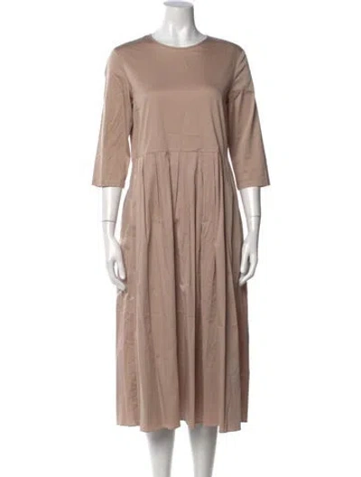 Pre-owned Max Mara Crew Neck Midi Length Dress In Pink