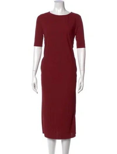 Pre-owned Max Mara Crew Neck Midi Length Dress In Red