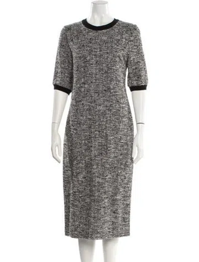 Pre-owned Max Mara Crew Neck Midi Length Dress W/ Tags In Black