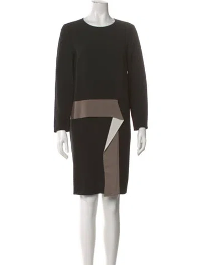 Pre-owned Max Mara Crew Neck Mini Dress In Black