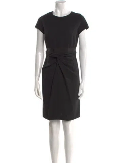 Pre-owned Max Mara Crew Neck Mini Dress In Black