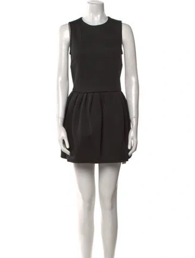 Pre-owned Max Mara Crew Neck Mini Dress In Black