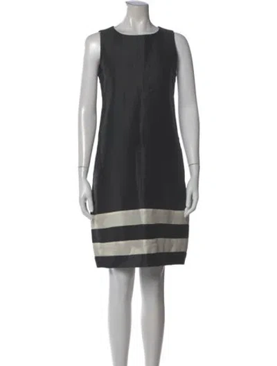 Pre-owned Max Mara Crew Neck Mini Dress In Black