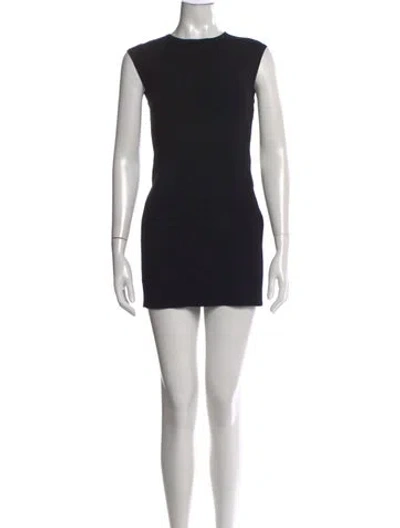 Pre-owned Max Mara Crew Neck Mini Dress In Black