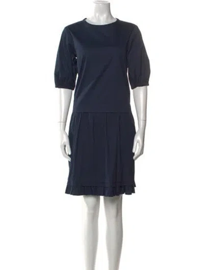 Pre-owned Max Mara Crew Neck Mini Dress In Blue