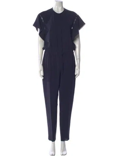 Pre-owned Max Mara Crew Neck Mini Dress In Blue