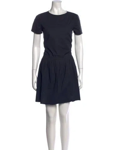 Pre-owned Max Mara Crew Neck Mini Dress In Blue