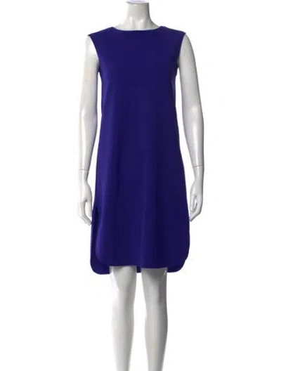 Pre-owned Max Mara Crew Neck Mini Dress In Blue