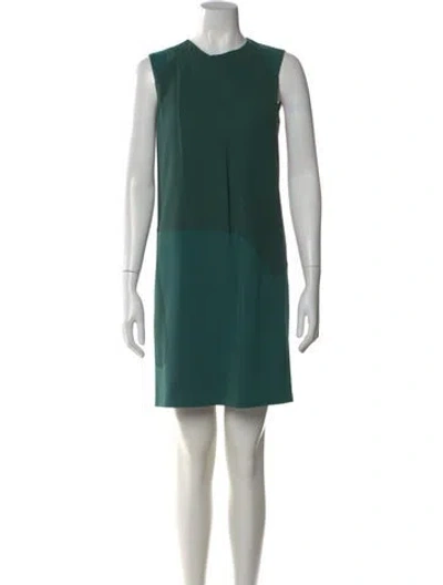 Pre-owned Max Mara Crew Neck Mini Dress In Green