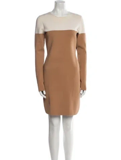 Pre-owned Max Mara Crew Neck Mini Dress In Neutral