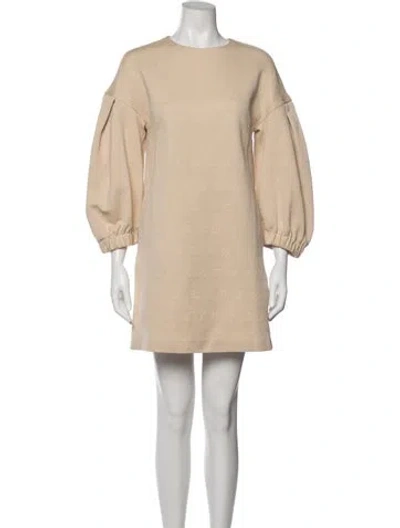 Pre-owned Max Mara Crew Neck Mini Dress In Neutral