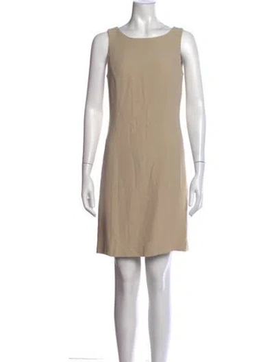 Pre-owned Max Mara Crew Neck Mini Dress In Neutrals