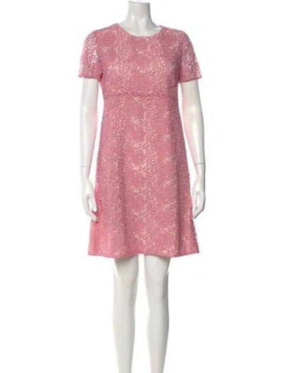 Pre-owned Max Mara Crew Neck Mini Dress In Pink