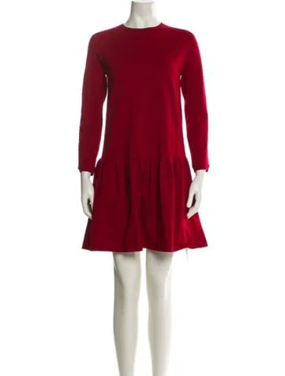 Pre-owned Max Mara Crew Neck Mini Dress In Red