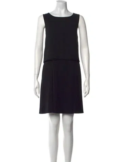 Pre-owned Max Mara Crew Neck Mini Dress W/ Tags In Blue
