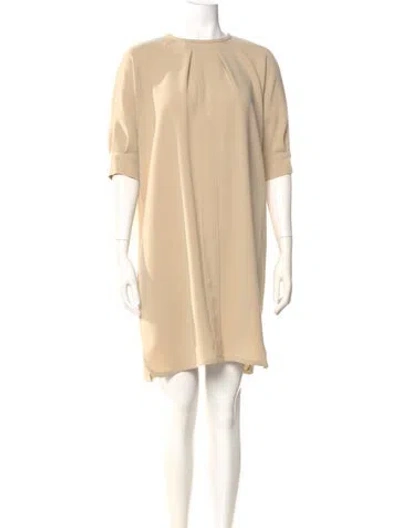 Pre-owned Max Mara Crew Neck Mini Dress W/ Tags In Neutral