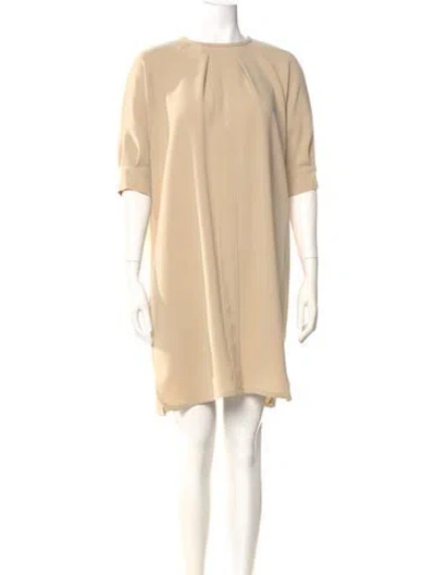 Pre-owned Max Mara Crew Neck Mini Dress W/ Tags In Neutral