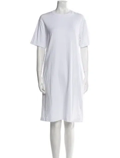 Pre-owned Max Mara Crew Neck Mini Dress In White
