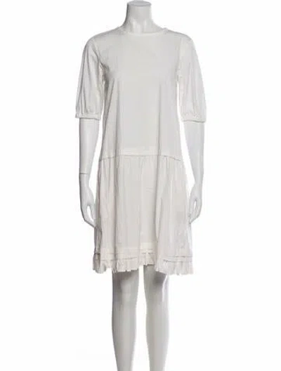 Pre-owned Max Mara Crew Neck Mini Dress In White