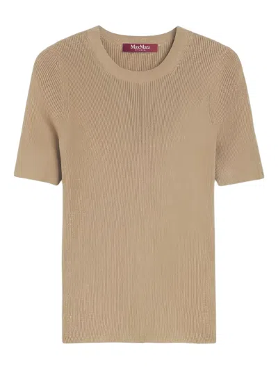 Max Mara Studio Svelto Sweater Gold In Brown