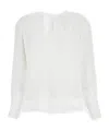 Max Mara White Crew Neck Top In Yellow