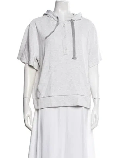 Pre-owned Max Mara Crew Neck Short Sleeve Hoodie In Grey