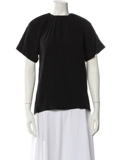 Pre-owned Max Mara Crew Neck Short Sleeve Top In Black