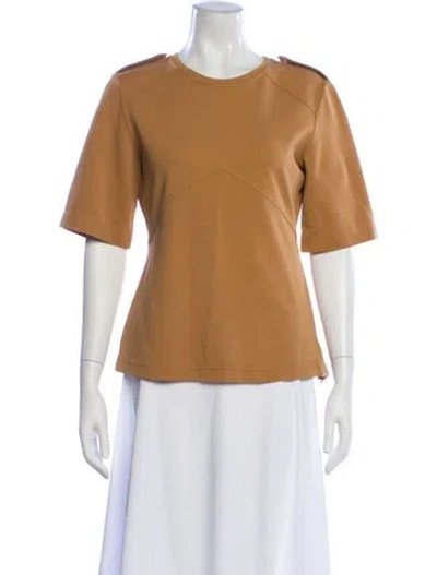 Pre-owned Max Mara Crew Neck Short Sleeve Top In Brown