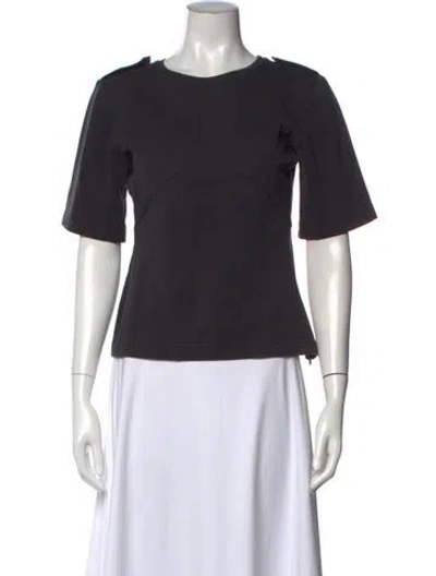 Pre-owned Max Mara Crew Neck Short Sleeve Top In Green