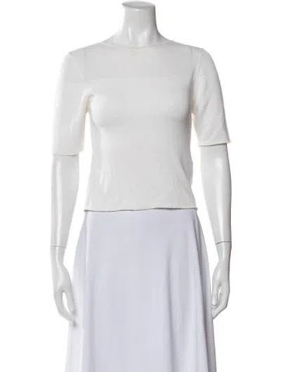 Pre-owned Max Mara Crew Neck Short Sleeve Top In Neutral
