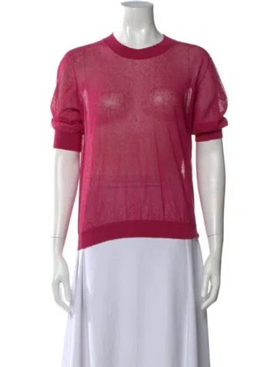 Pre-owned Max Mara Crew Neck Short Sleeve Top In Pink