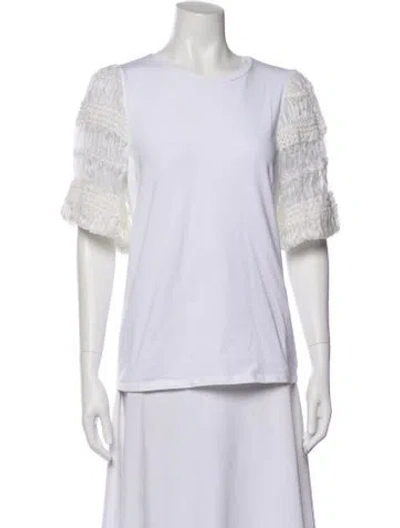 Pre-owned Max Mara Crew Neck Short Sleeve Top W/ Tags In Gray