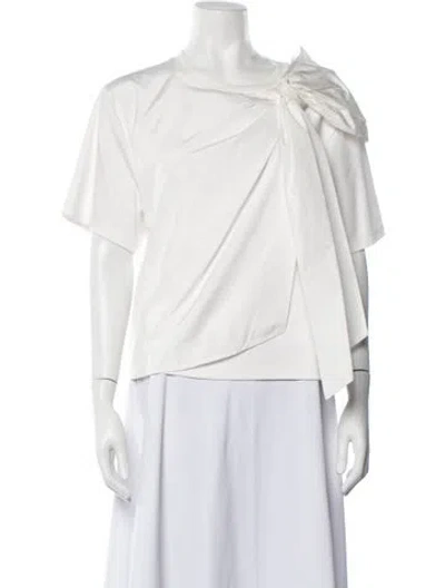 Pre-owned Max Mara Crew Neck Short Sleeve Top In White