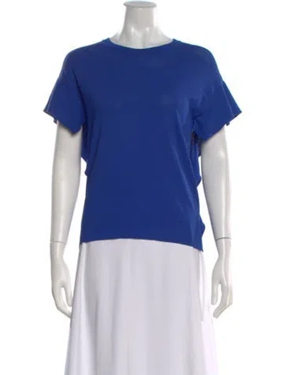Pre-owned Max Mara Crew Neck Short Sleeve T-shirt In Blue