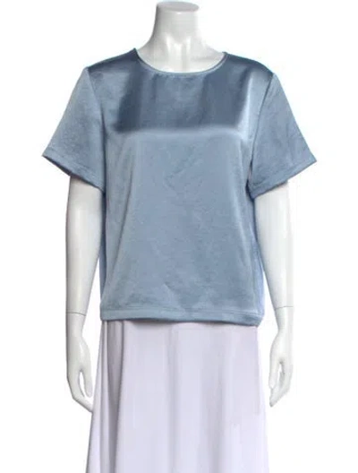 Pre-owned Max Mara Crew Neck Short Sleeve T-shirt In Blue