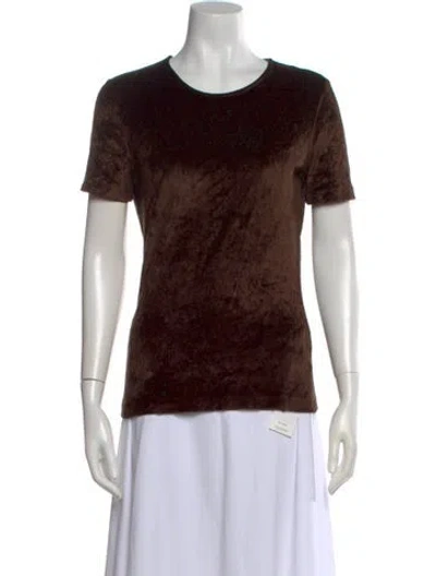 Pre-owned Max Mara Crew Neck Short Sleeve T-shirt In Brown