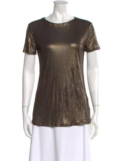 Pre-owned Max Mara Crew Neck Short Sleeve T-shirt In Brown