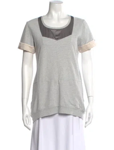 Pre-owned Max Mara Crew Neck Short Sleeve T-shirt In Gray
